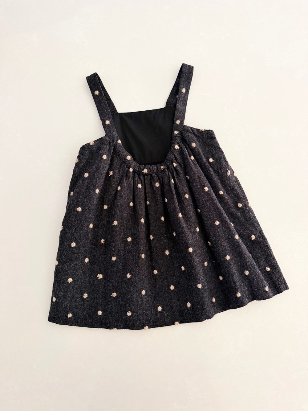 Zara Toddler Embroidered Polka Dot Pinafore Dress • Size 3-4yrs